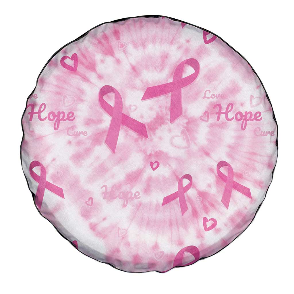 Breast Cancer Awareness Pink Ribbon Spare Tire Cover Tie Dye Style - Wonder Print Shop