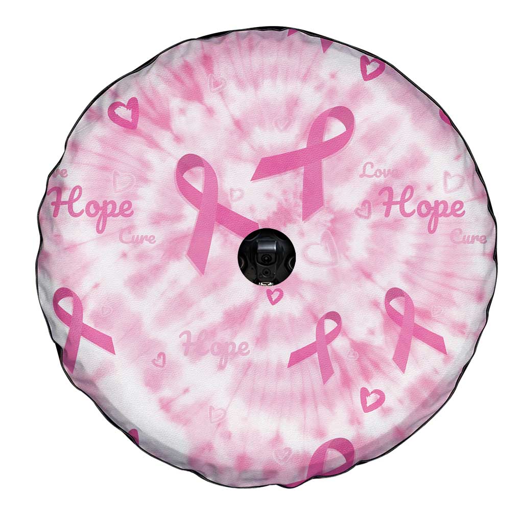 Breast Cancer Awareness Pink Ribbon Spare Tire Cover Tie Dye Style - Wonder Print Shop