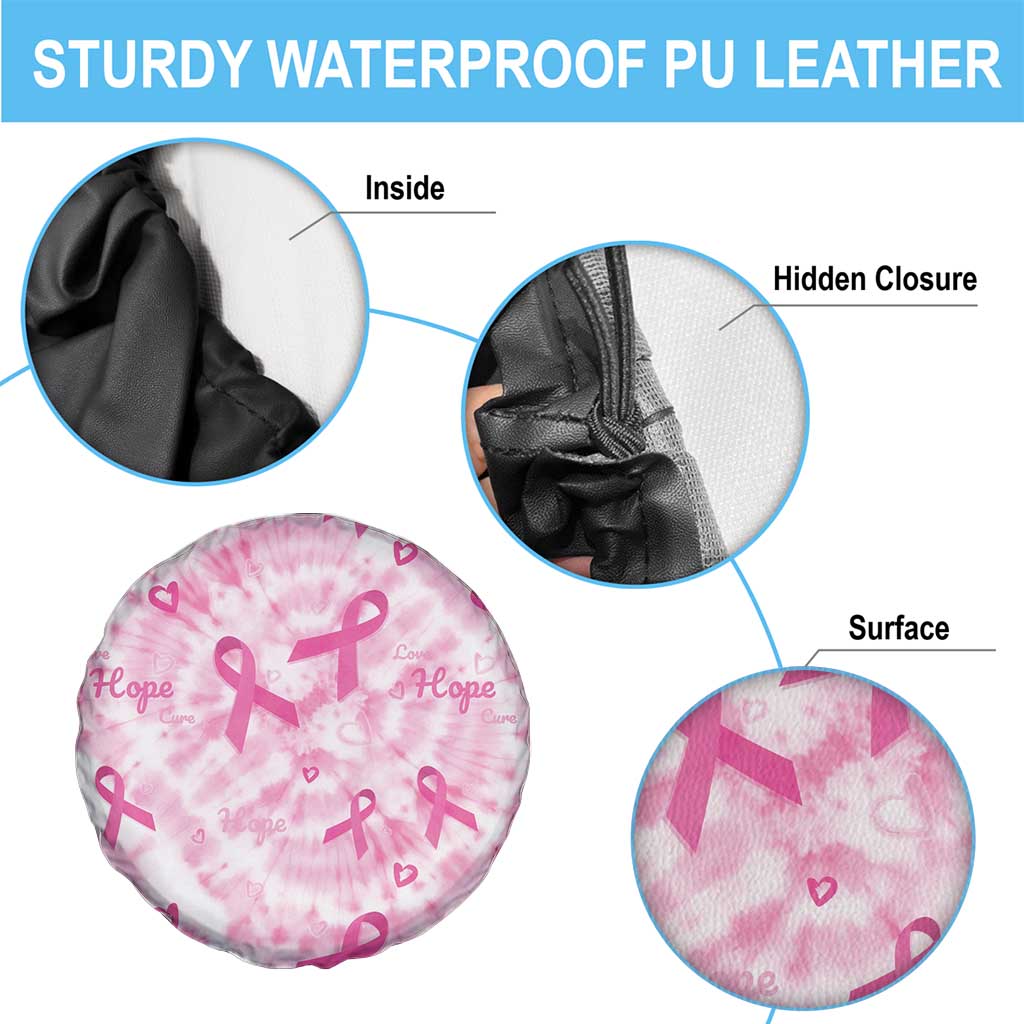 Breast Cancer Awareness Pink Ribbon Spare Tire Cover Tie Dye Style - Wonder Print Shop