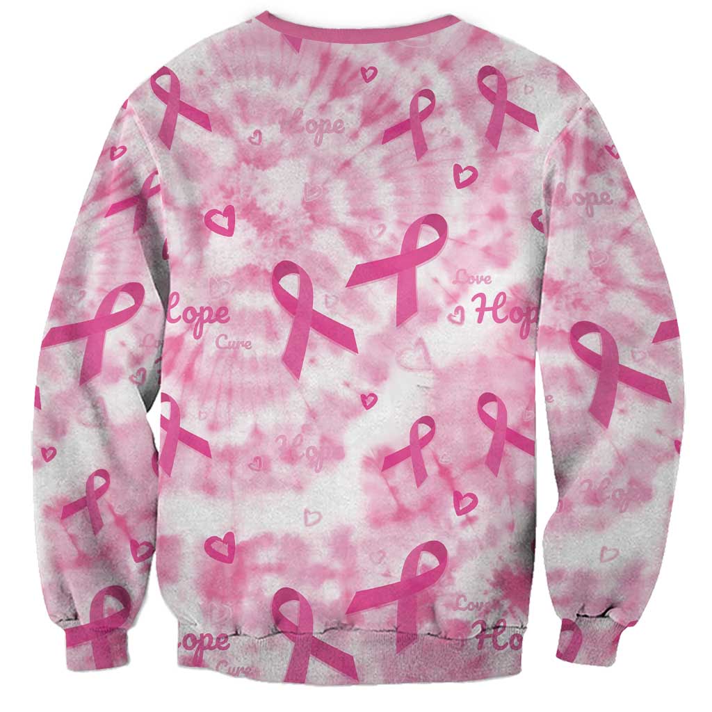 Breast Cancer Awareness Pink Ribbon Sweatshirt Tie Dye Style - Wonder Print Shop