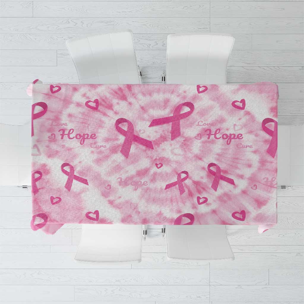 Breast Cancer Awareness Pink Ribbon Tablecloth Tie Dye Style - Wonder Print Shop