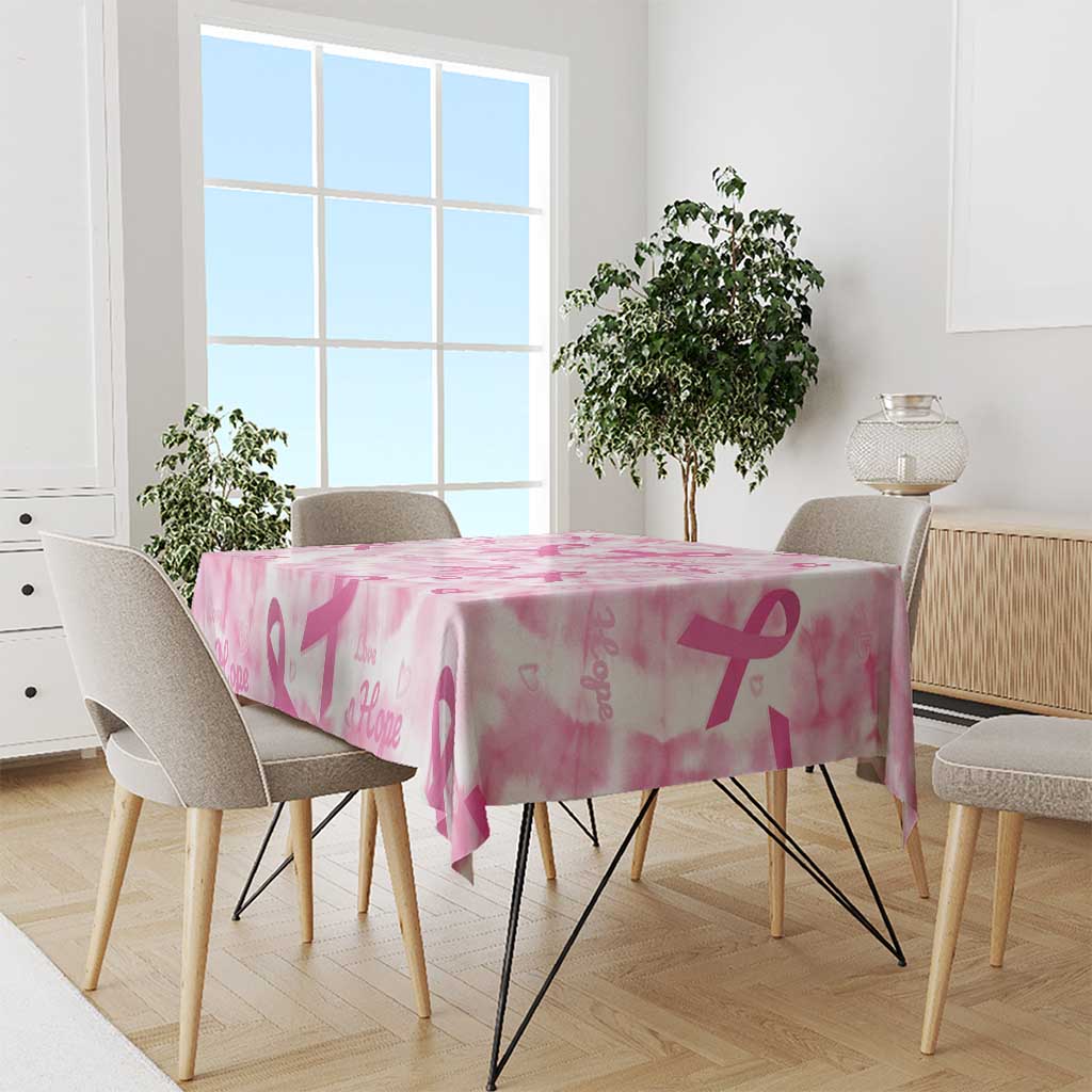 Breast Cancer Awareness Pink Ribbon Tablecloth Tie Dye Style - Wonder Print Shop