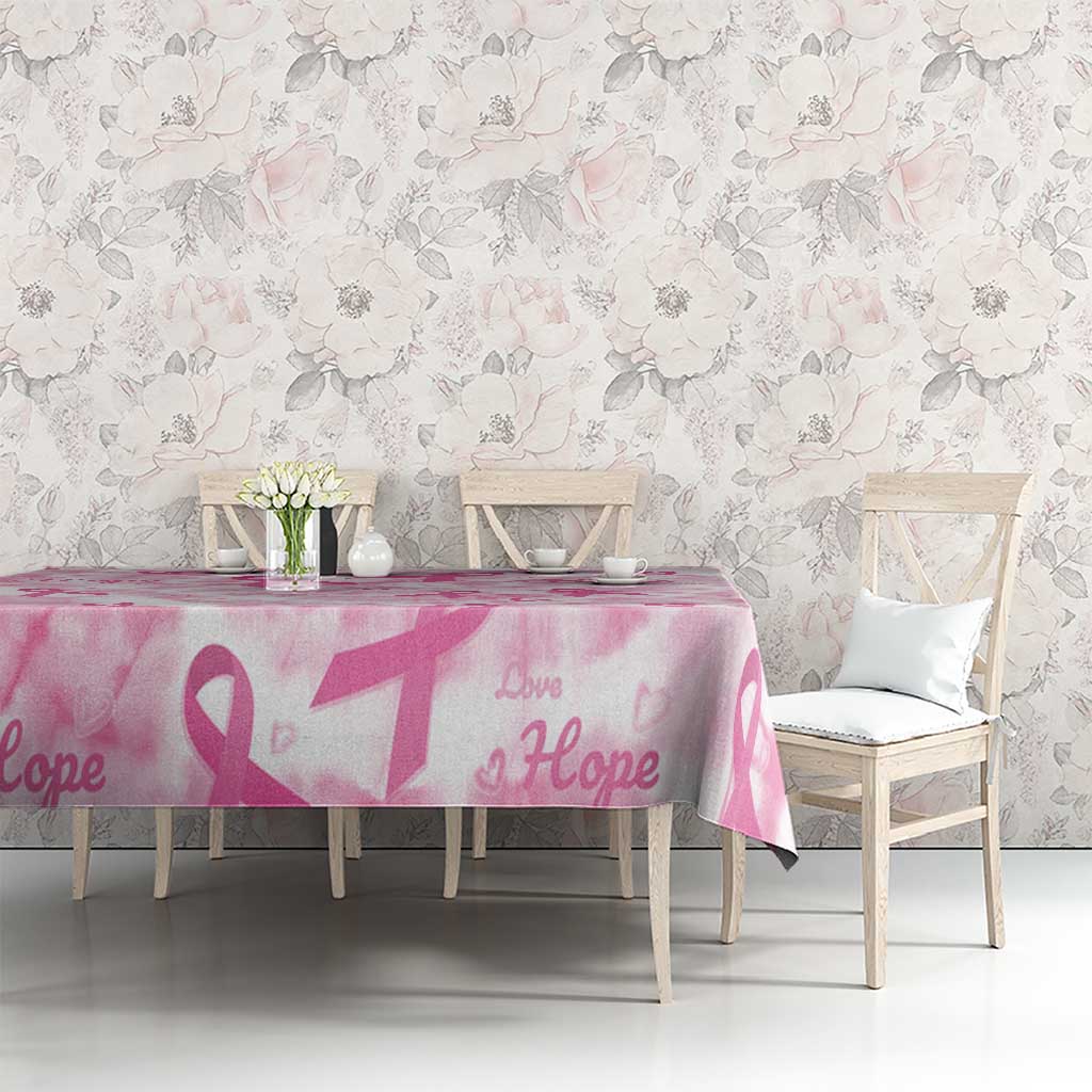 Breast Cancer Awareness Pink Ribbon Tablecloth Tie Dye Style - Wonder Print Shop