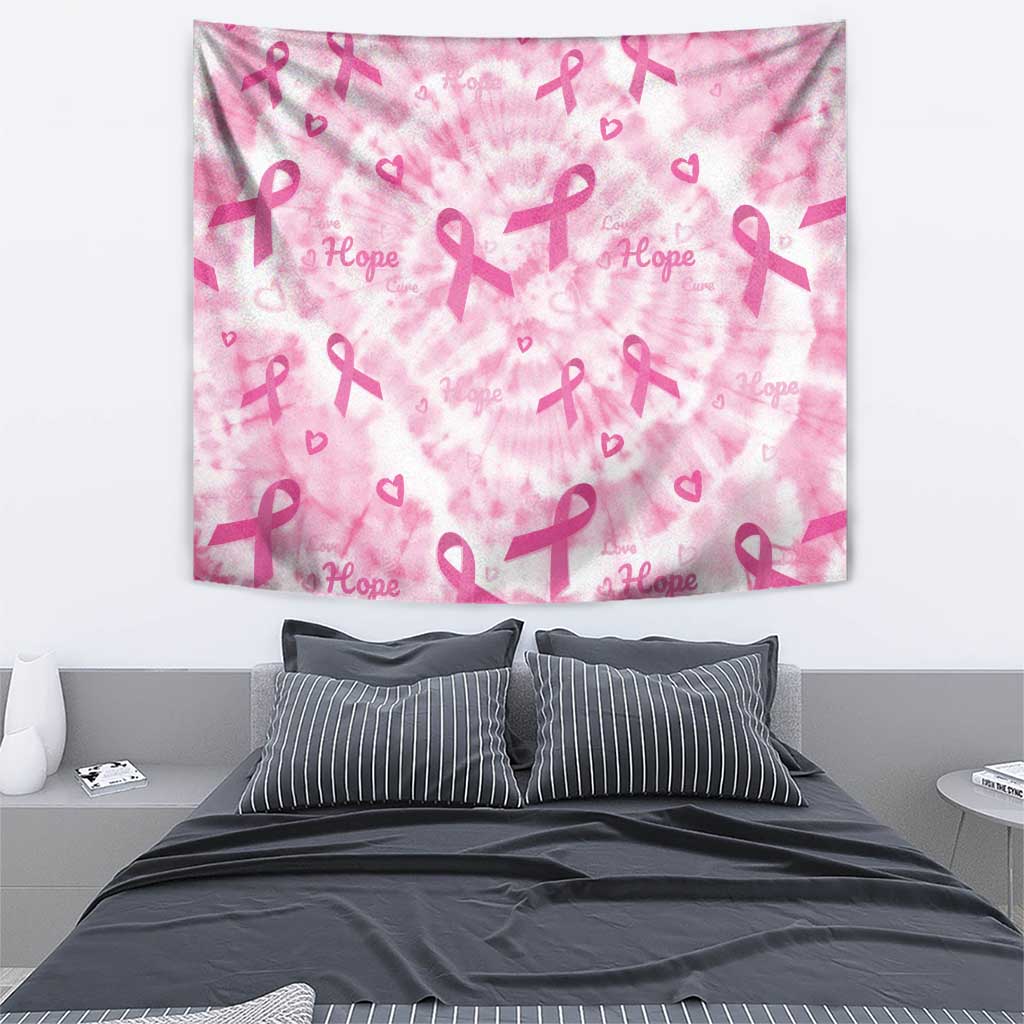 Breast Cancer Awareness Pink Ribbon Tapestry Tie Dye Style - Wonder Print Shop