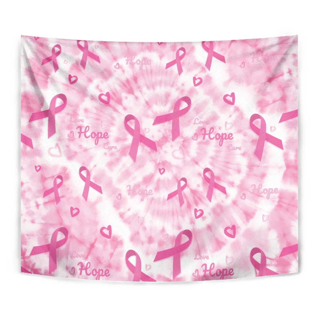 Breast Cancer Awareness Pink Ribbon Tapestry Tie Dye Style - Wonder Print Shop
