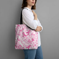 Breast Cancer Awareness Pink Ribbon Tote Bag Tie Dye Style - Wonder Print Shop