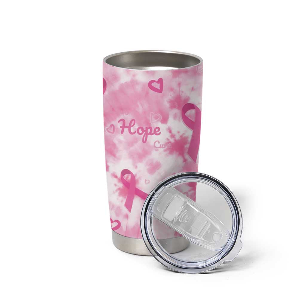 Breast Cancer Awareness Pink Ribbon Tumbler Cup Tie Dye Style - Wonder Print Shop