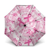 Breast Cancer Awareness Pink Ribbon Umbrella Tie Dye Style - Wonder Print Shop