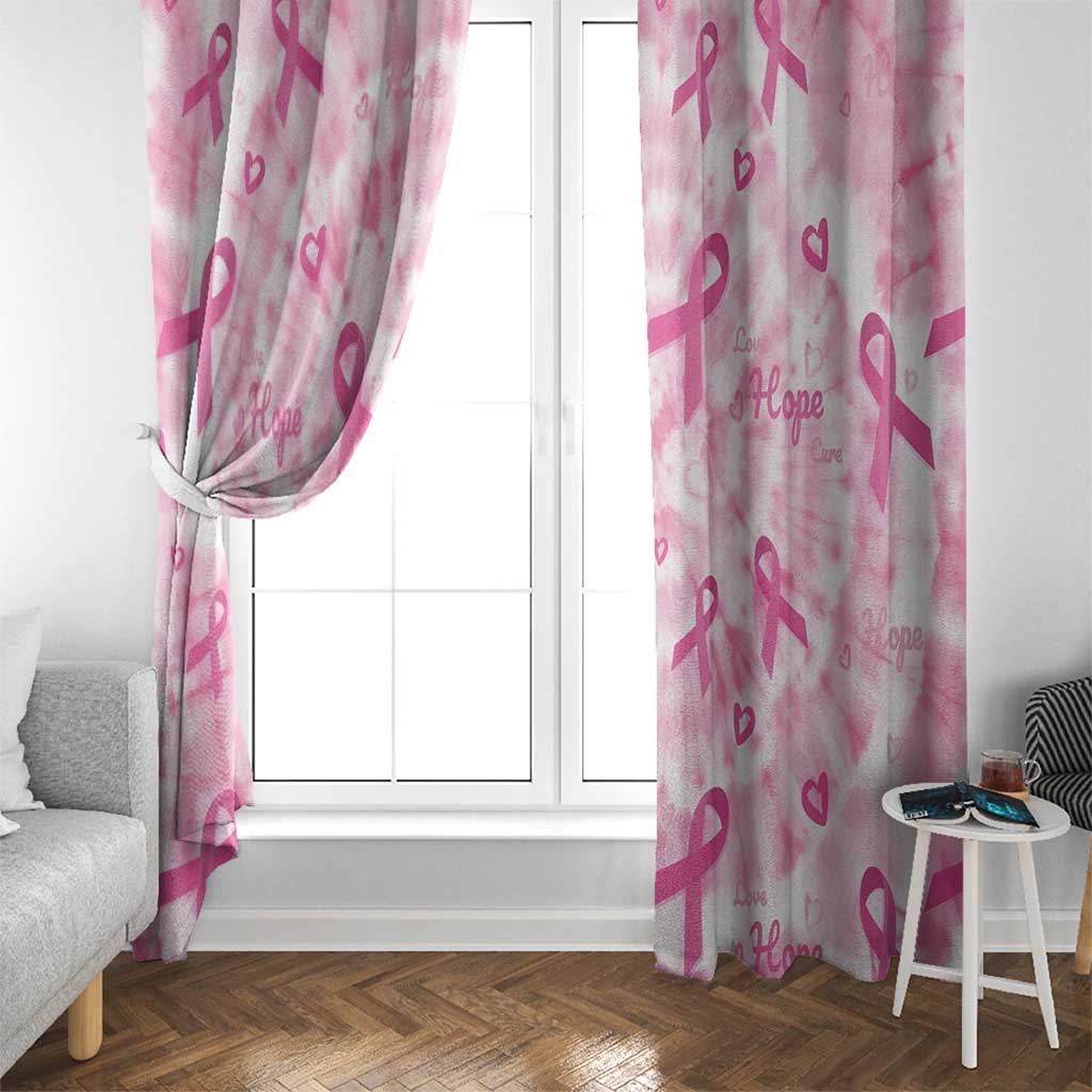 Breast Cancer Awareness Pink Ribbon Window Curtain Tie Dye Style - Wonder Print Shop