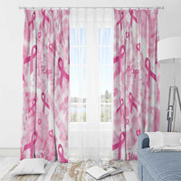 Breast Cancer Awareness Pink Ribbon Window Curtain Tie Dye Style - Wonder Print Shop