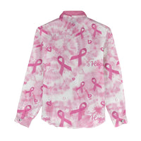 Breast Cancer Awareness Pink Ribbon Women Casual Shirt Tie Dye Style - Wonder Print Shop