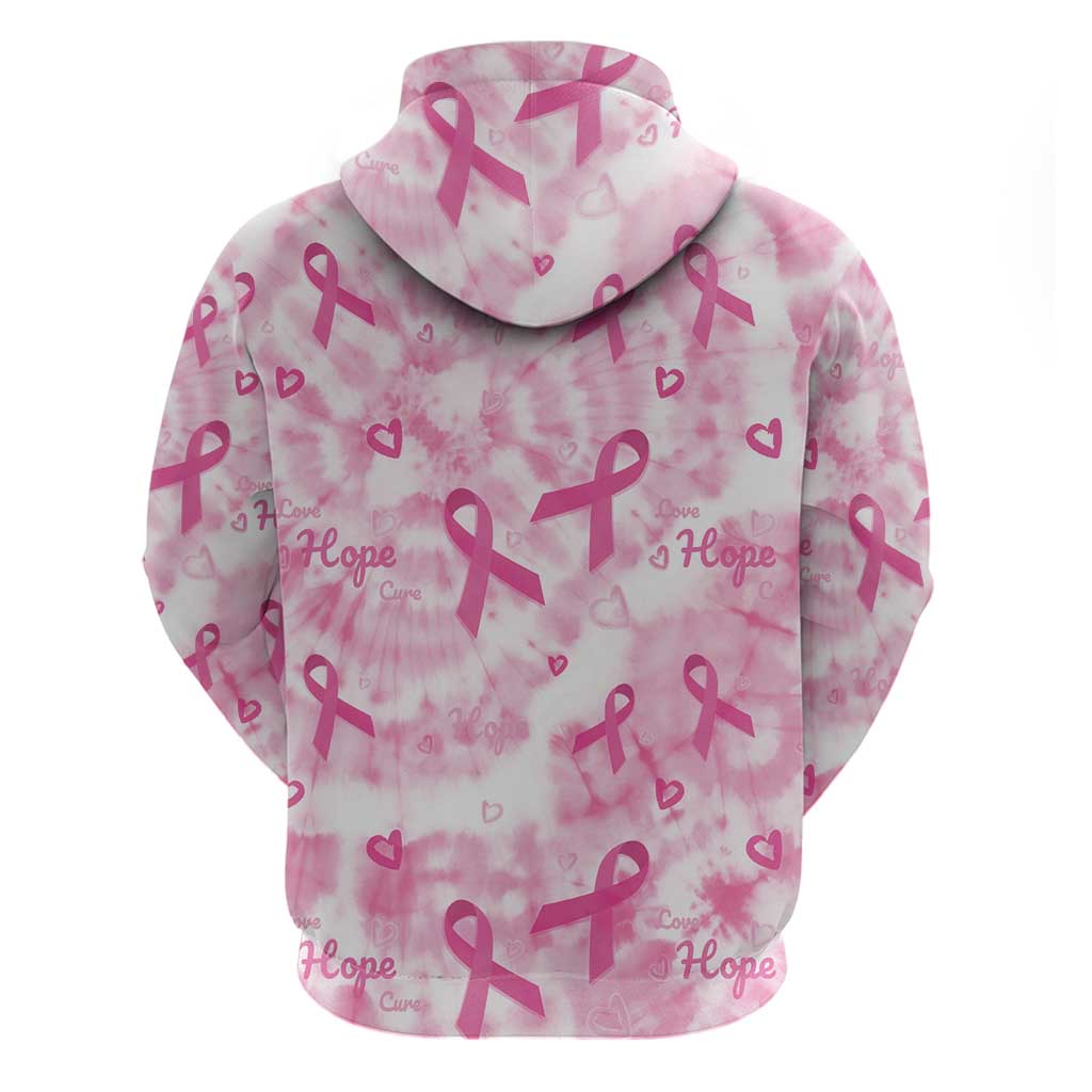 Breast Cancer Awareness Pink Ribbon Zip Hoodie Tie Dye Style - Wonder Print Shop