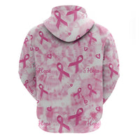 Breast Cancer Awareness Pink Ribbon Zip Hoodie Tie Dye Style - Wonder Print Shop