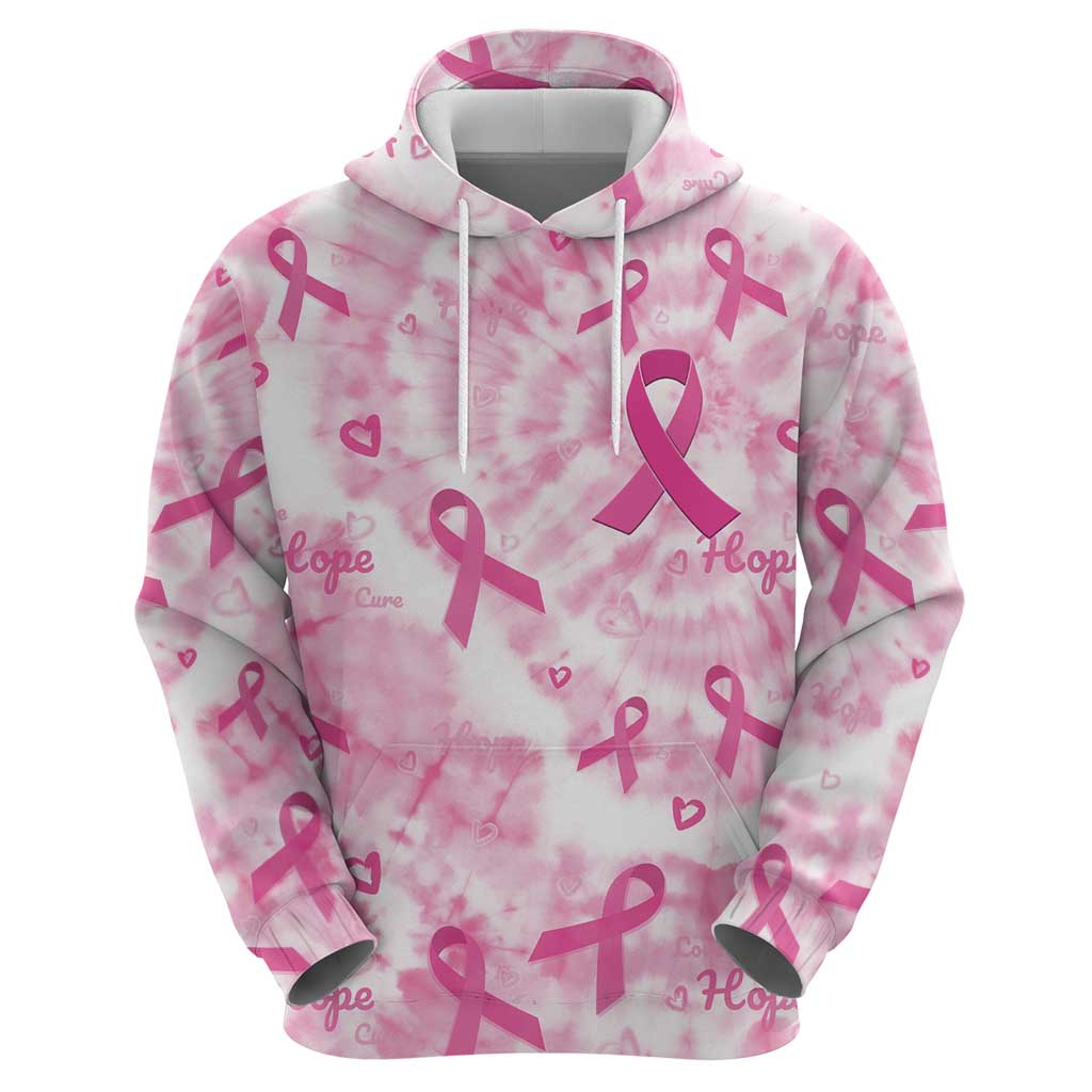 Breast Cancer Awareness Pink Ribbon Zip Hoodie Tie Dye Style - Wonder Print Shop