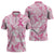 Breast Cancer Awareness Pink Ribbon Zipper Polo Shirt Tie Dye Style - Wonder Print Shop
