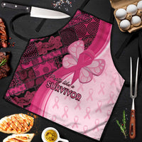 Breast Cancer Awareness Apron Party Like A Survivor - Pink African Pattern - Wonder Print Shop