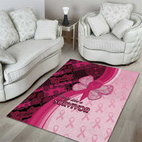 Breast Cancer Awareness Area Rug Party Like A Survivor - Pink African Pattern - Wonder Print Shop