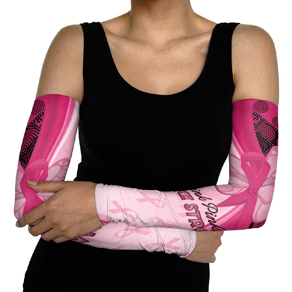 Breast Cancer Awareness Arm Sleeves Party Like A Survivor - Pink African Pattern - Wonder Print Shop