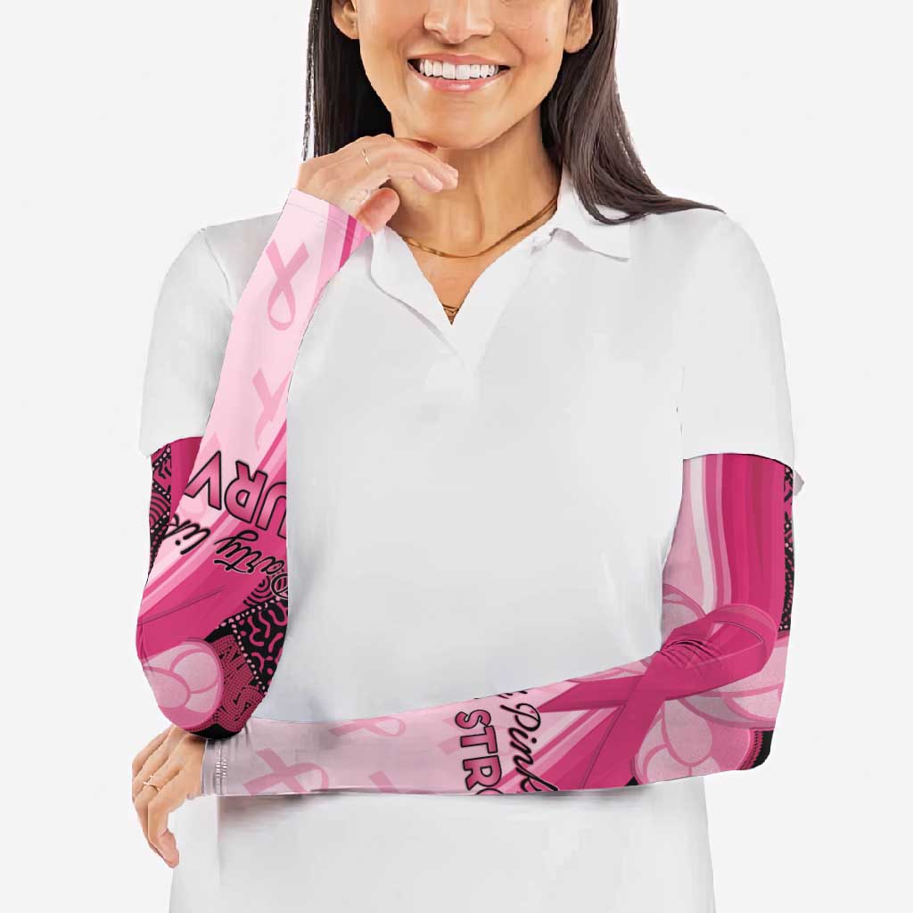 Breast Cancer Awareness Arm Sleeves Party Like A Survivor - Pink African Pattern - Wonder Print Shop