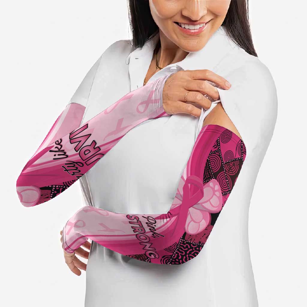 Breast Cancer Awareness Arm Sleeves Party Like A Survivor - Pink African Pattern - Wonder Print Shop