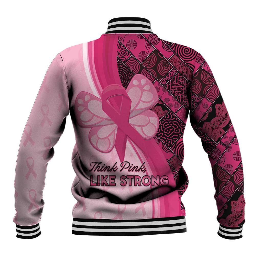 Breast Cancer Awareness Baseball Jacket Party Like A Survivor - Pink African Pattern - Wonder Print Shop