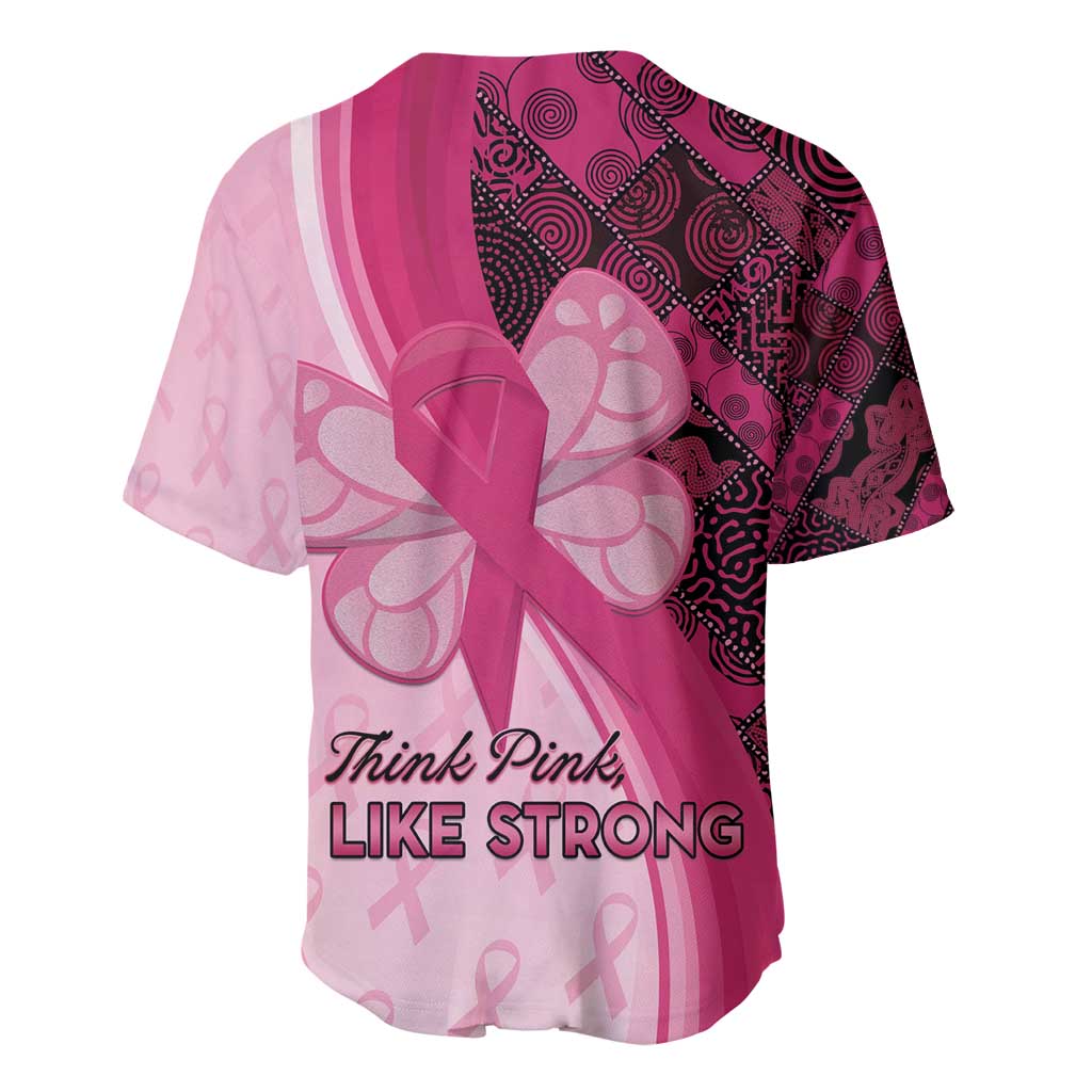 Breast Cancer Awareness Baseball Jersey Party Like A Survivor - Pink African Pattern - Wonder Print Shop
