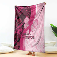 Breast Cancer Awareness Blanket Party Like A Survivor - Pink African Pattern - Wonder Print Shop