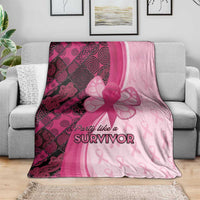 Breast Cancer Awareness Blanket Party Like A Survivor - Pink African Pattern - Wonder Print Shop