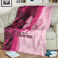 Breast Cancer Awareness Blanket Party Like A Survivor - Pink African Pattern - Wonder Print Shop