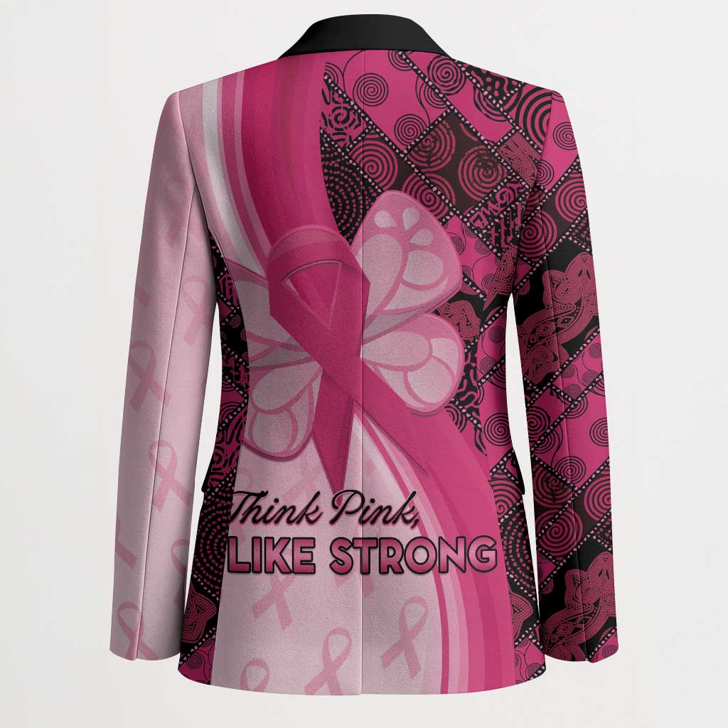 Breast Cancer Awareness Blazer Party Like A Survivor - Pink African Pattern - Wonder Print Shop