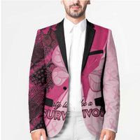 Breast Cancer Awareness Blazer Party Like A Survivor - Pink African Pattern - Wonder Print Shop
