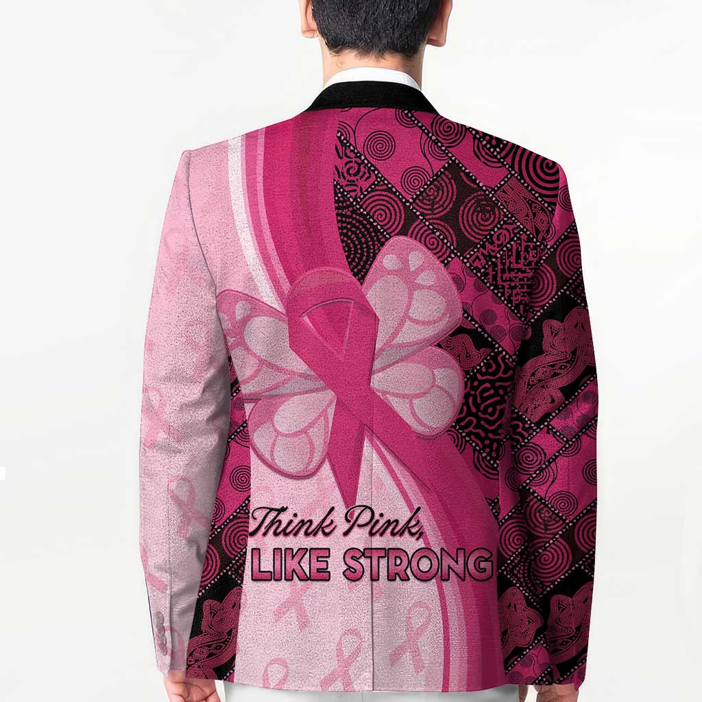 Breast Cancer Awareness Blazer Party Like A Survivor - Pink African Pattern - Wonder Print Shop