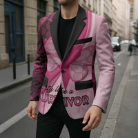 Breast Cancer Awareness Blazer Party Like A Survivor - Pink African Pattern - Wonder Print Shop