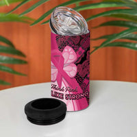 Breast Cancer Awareness 4 in 1 Can Cooler Tumbler Party Like A Survivor - Pink African Pattern - Wonder Print Shop
