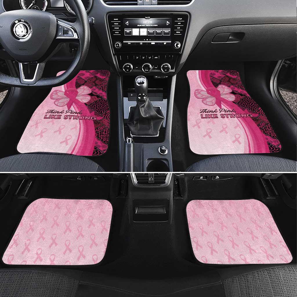 Breast Cancer Awareness Car Mats Party Like A Survivor - Pink African Pattern - Wonder Print Shop