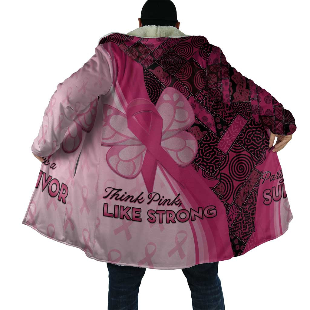 Breast Cancer Awareness Cloak Party Like A Survivor - Pink African Pattern - Wonder Print Shop