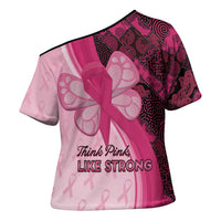 Breast Cancer Awareness Cross Shoulder Shirt Party Like A Survivor - Pink African Pattern - Wonder Print Shop