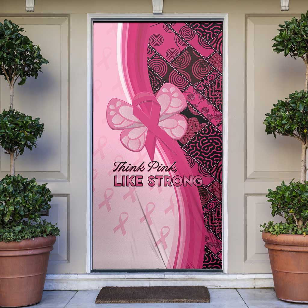 Breast Cancer Awareness Door Cover Party Like A Survivor - Pink African Pattern - Wonder Print Shop