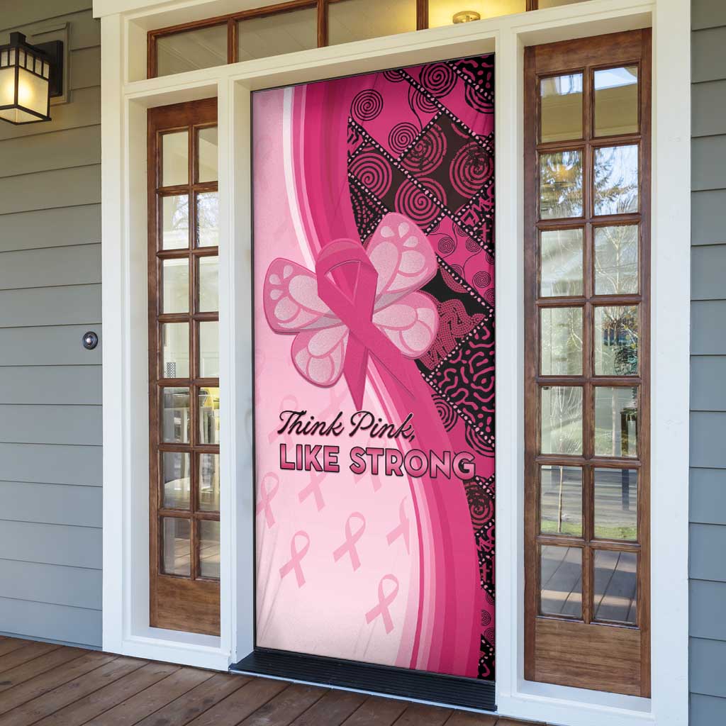 Breast Cancer Awareness Door Cover Party Like A Survivor - Pink African Pattern - Wonder Print Shop