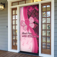 Breast Cancer Awareness Door Cover Party Like A Survivor - Pink African Pattern - Wonder Print Shop