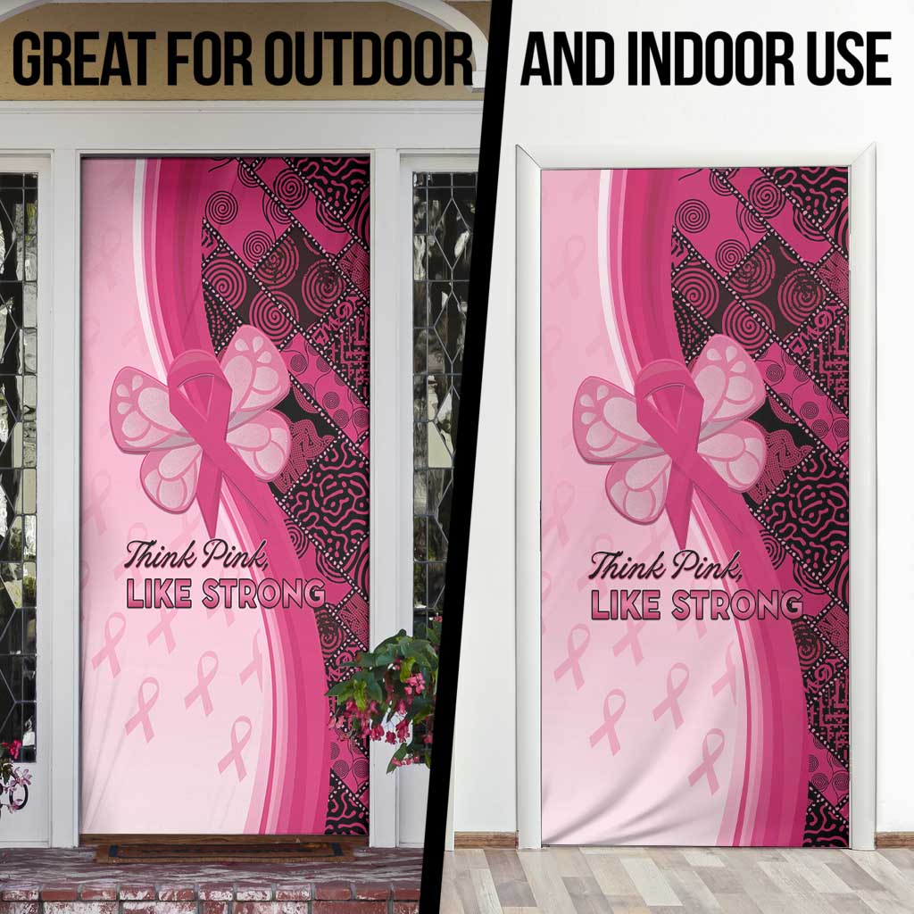 Breast Cancer Awareness Door Cover Party Like A Survivor - Pink African Pattern - Wonder Print Shop