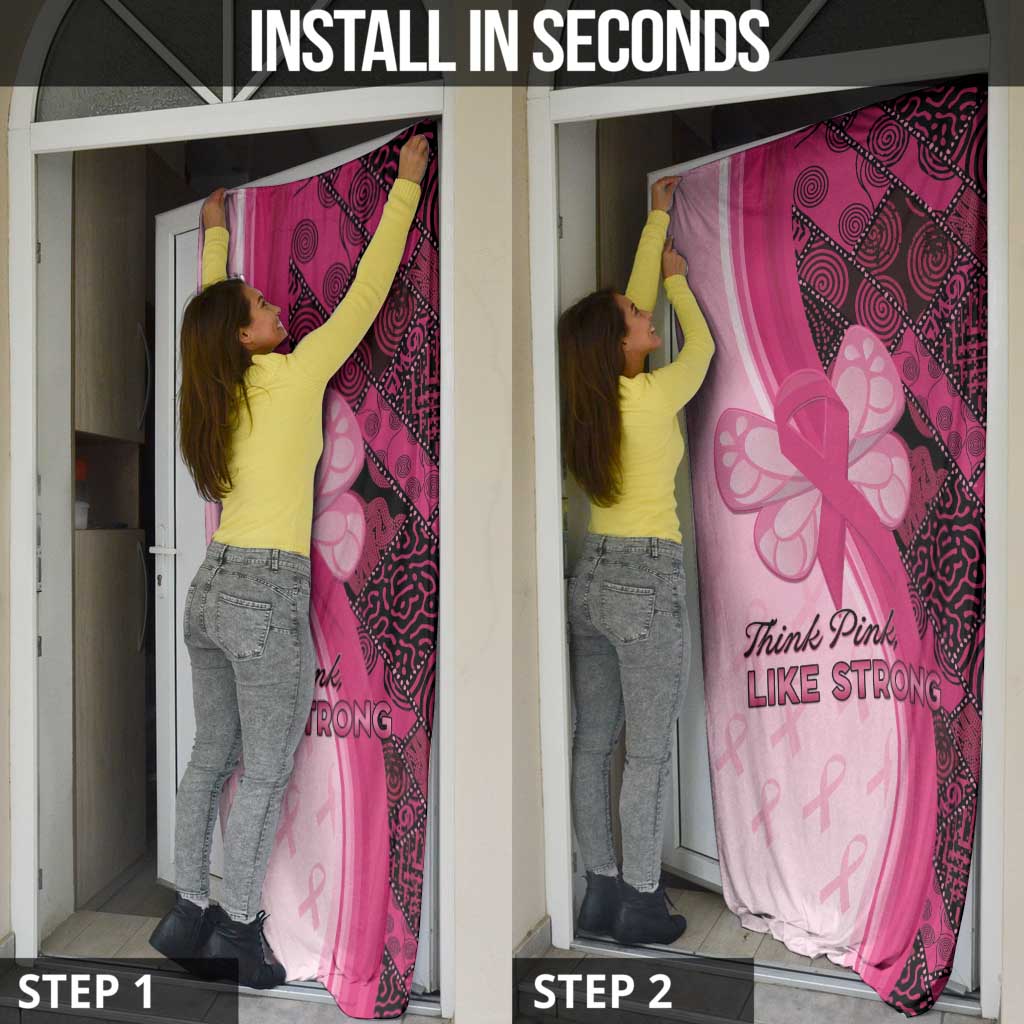 Breast Cancer Awareness Door Cover Party Like A Survivor - Pink African Pattern - Wonder Print Shop