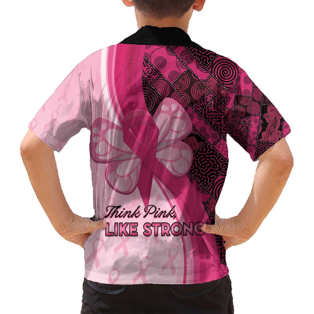 Breast Cancer Awareness Family Matching Off Shoulder Maxi Dress and Hawaiian Shirt Party Like A Survivor - Pink African Pattern - Wonder Print Shop