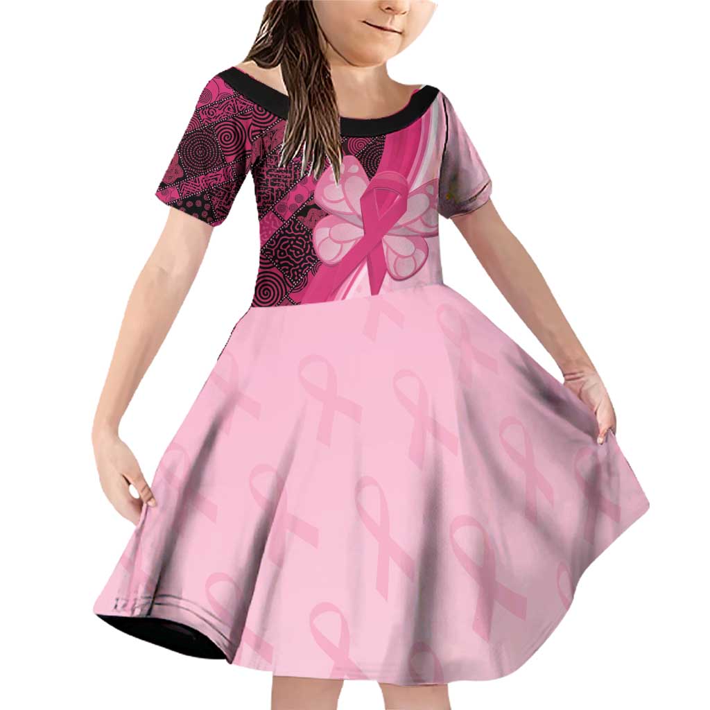 Breast Cancer Awareness Family Matching Off Shoulder Short Dress and Hawaiian Shirt Party Like A Survivor - Pink African Pattern - Wonder Print Shop