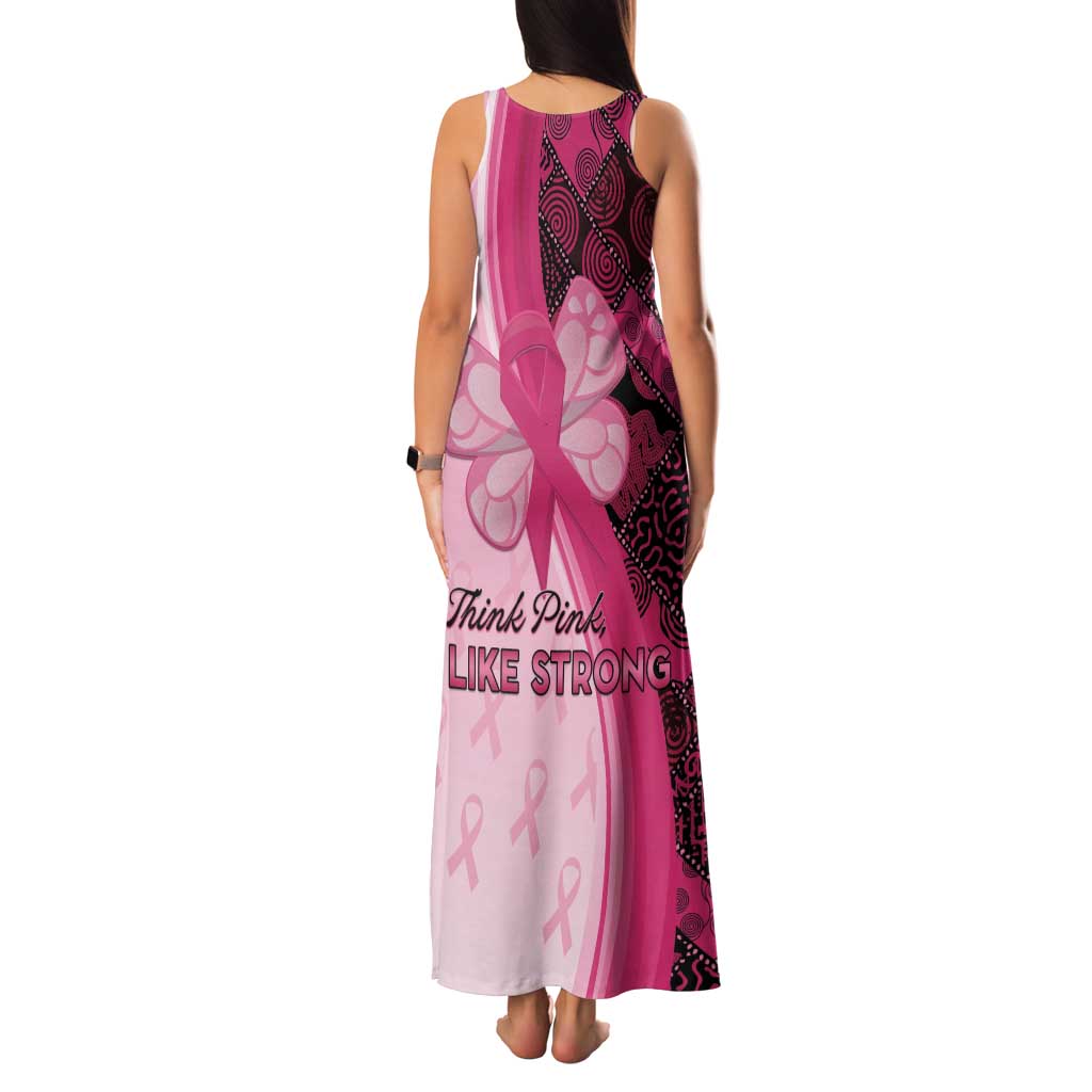 Breast Cancer Awareness Family Matching Tank Maxi Dress and Hawaiian Shirt Party Like A Survivor - Pink African Pattern - Wonder Print Shop