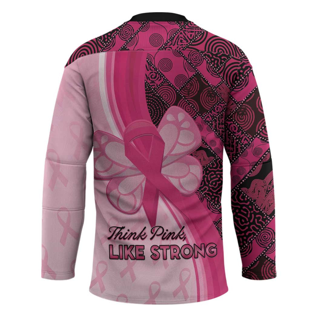 Breast Cancer Awareness Hockey Jersey Party Like A Survivor - Pink African Pattern - Wonder Print Shop
