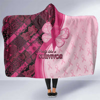 Breast Cancer Awareness Hooded Blanket Party Like A Survivor - Pink African Pattern - Wonder Print Shop