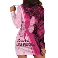 Breast Cancer Awareness Hoodie Dress Party Like A Survivor - Pink African Pattern - Wonder Print Shop
