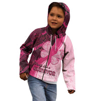 Breast Cancer Awareness Kid Hoodie Party Like A Survivor - Pink African Pattern - Wonder Print Shop
