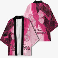 Breast Cancer Awareness Kimono Party Like A Survivor - Pink African Pattern - Wonder Print Shop